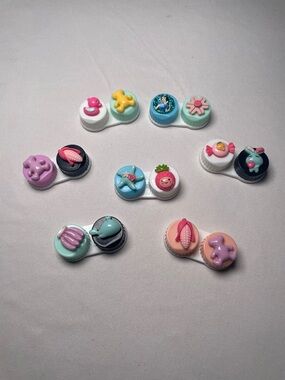 Lot Of 7 Cute Contact Cases 3D Designs, Assorted, New